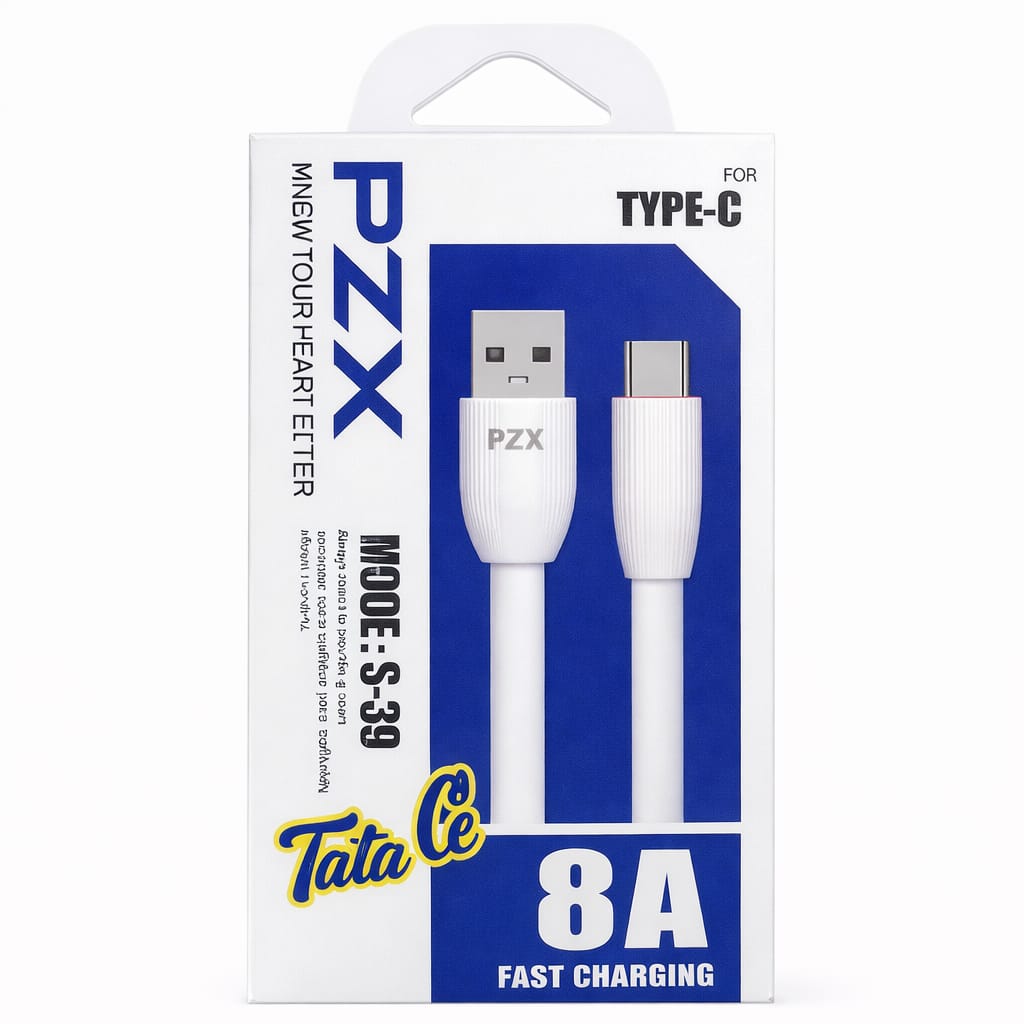PZX Cable S39 Siliconado Plano 8A de 1m Tipo C