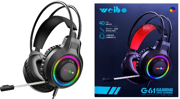 DIADEMA WEIBO GAMER 2 PLUG + USB (G61)