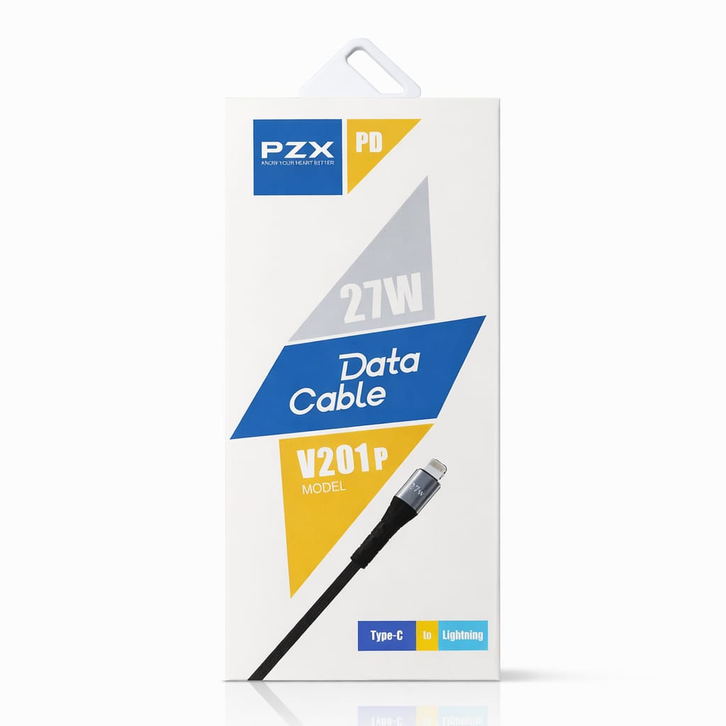 PZX Cable V201P Nylon Acordonado 27W de 1m Tipo Lightning