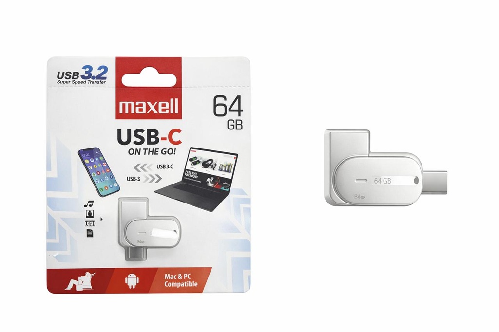 MEMORIA USB 64GB MAXELL OTG 3.2 (USBC-64)