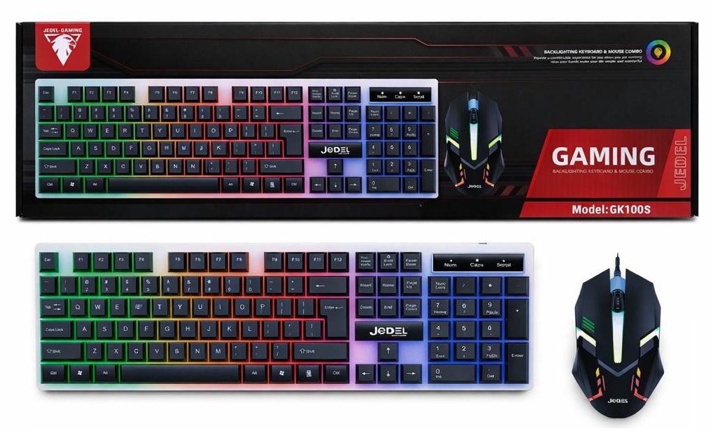 TECLADO Y MOUSE JEDEL GAMER ALAMBRICO (GK100S)