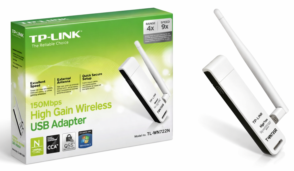 ADAPTADOR DE RED TPLINK USB N150MBPS 2.4GHz (TL-WN722N)