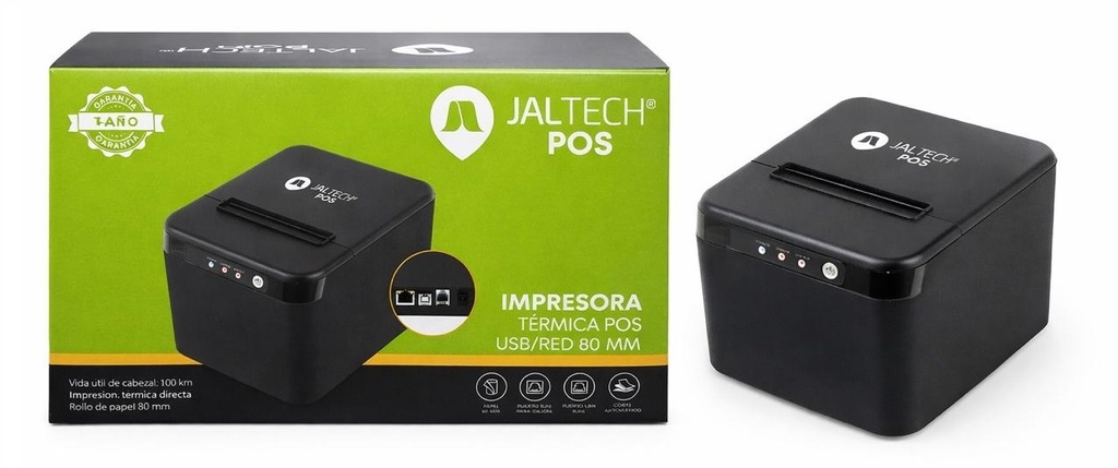 JALTECH POS Impresora Termica 80MM USB/LAN 1DY2D 100KM (40199)