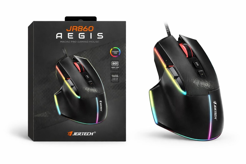 JERTECH Mouse Gaming  JR860 AEGIS Alámbrico USB 6 Botones 4800 DPI (60IPS/20G)