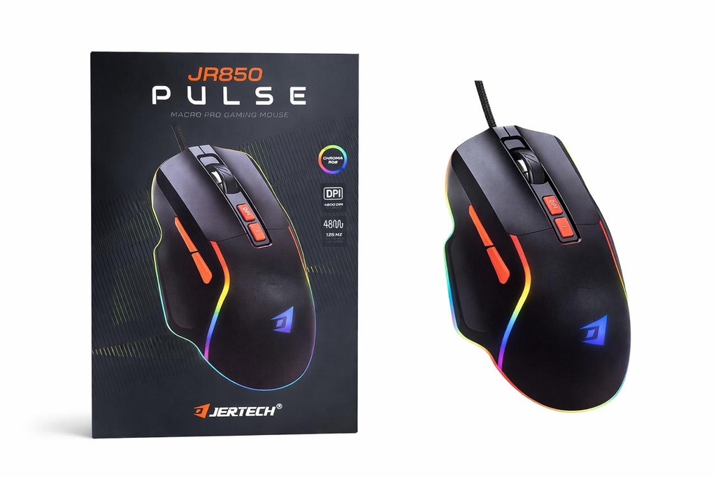 JERTECH Mouse Gaming  JR850 PULSE Alámbrico USB 6 Botones 4800 DPI (RGB) (60IPS/20G)