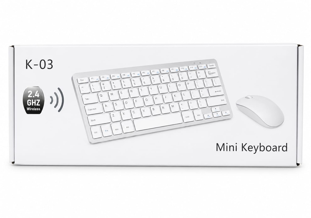 Combo K03 Inalambrico USB Multimedia Reducido (Protector Silicona)