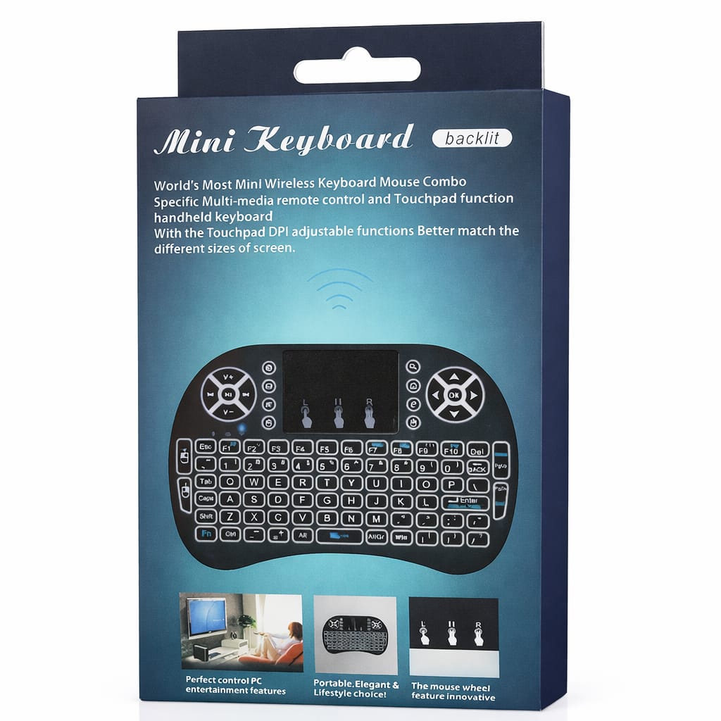 Teclado Mini Keyboard Smart TV Bluetooth/2.4gHz (Retroiluminado)