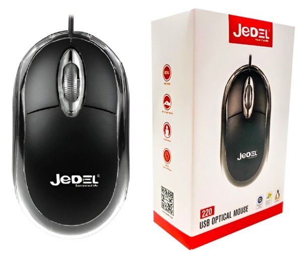 JEDEL Mouse 220 Alambrico USB 3 Botones 1200 DPI 