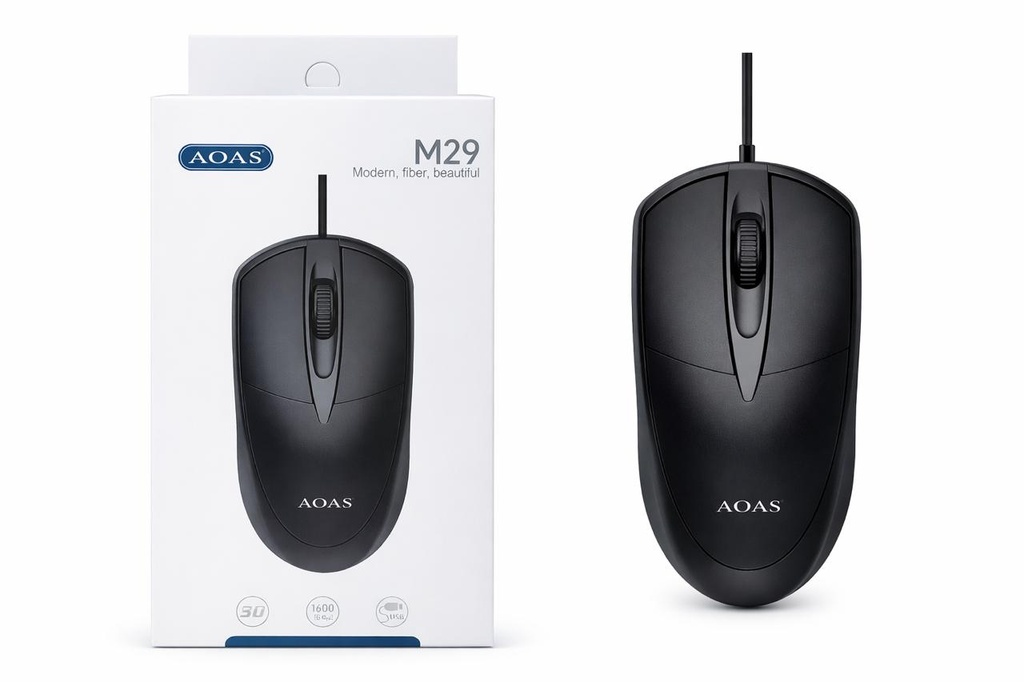 AOAS Mouse Alambrico M29 USB 3 Botones 1200 DPI