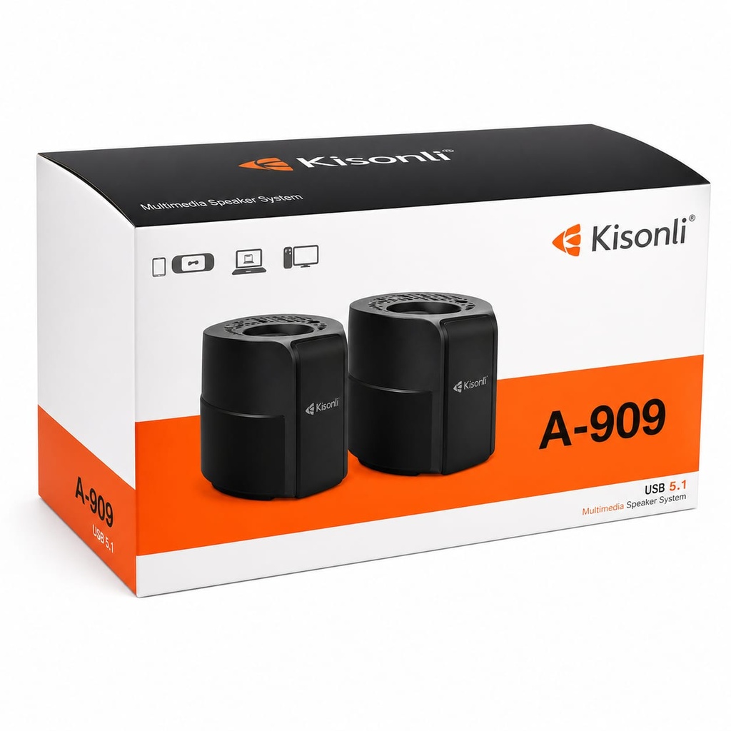 KISONLI Parlante P/Computador A909 Control de Volumen 6Wx2