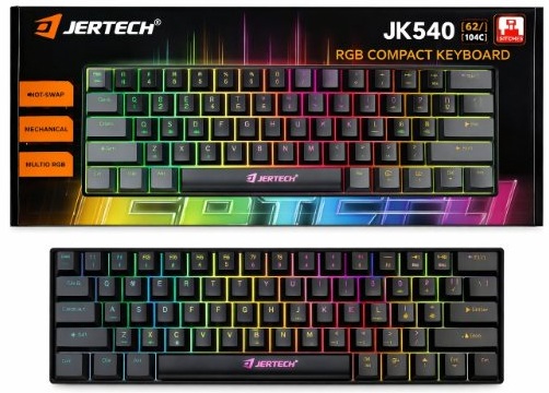 JERTECH Teclado Gaming Alambrico USB JK540 WIZARD Mecanico (Switch Rojo)