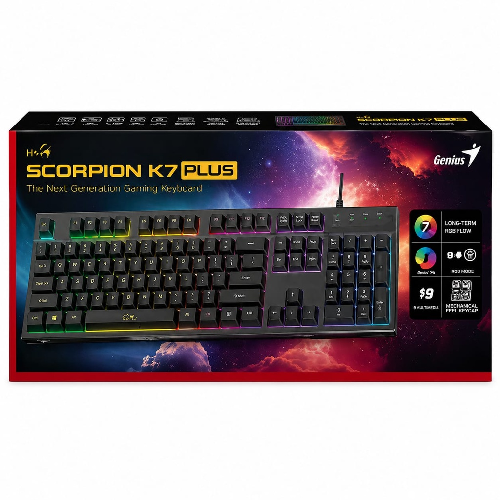 GENIUS Teclado Gaming Alambrico K7 PLUS (Anti-Ghosting)