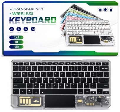 KB333 Teclado Bluetooth+Touch Recargable Multimedia RGB (2-3hr)