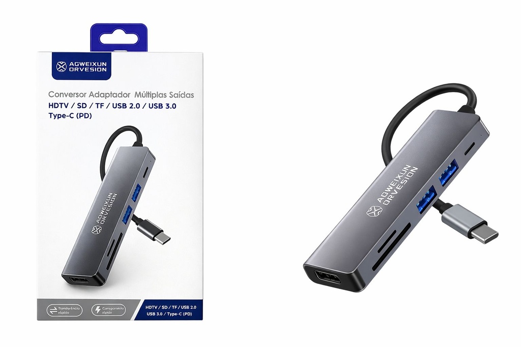Adaptador AOWEIXUN USB-C Multipuerto 6 EN 1