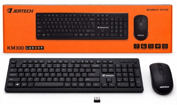 Combo BUSINESS OFFICE KM300 LUXURY Teclado y Mouse Inalambrico USB JERTECH 