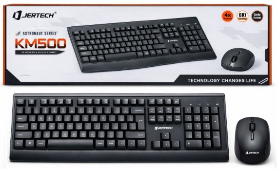 Combo BUSINESS OFFICE KM500 Teclado y Mouse Inalambrico USB JERTECH 