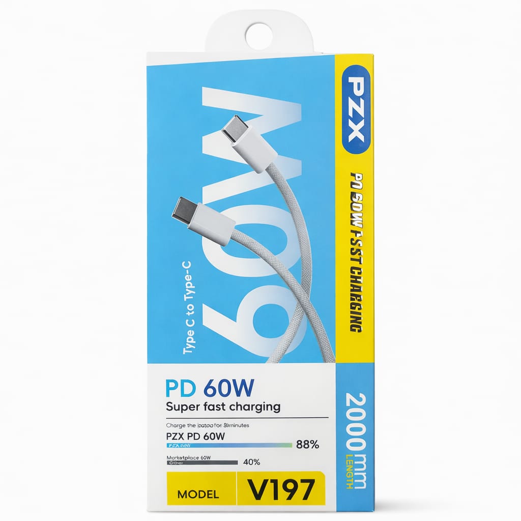 PZX Cable V197 Fast Charging Guaya 60W de 2m Tipo C-C