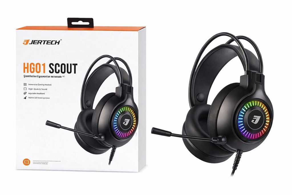 Diadema Gaming HG01  SCOUT USB/Jack 3.5mm RGB JERTECH 