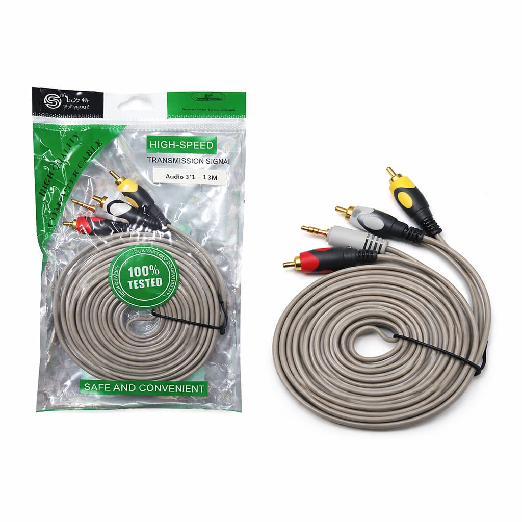Cable AV 3x1 3.0M Gray