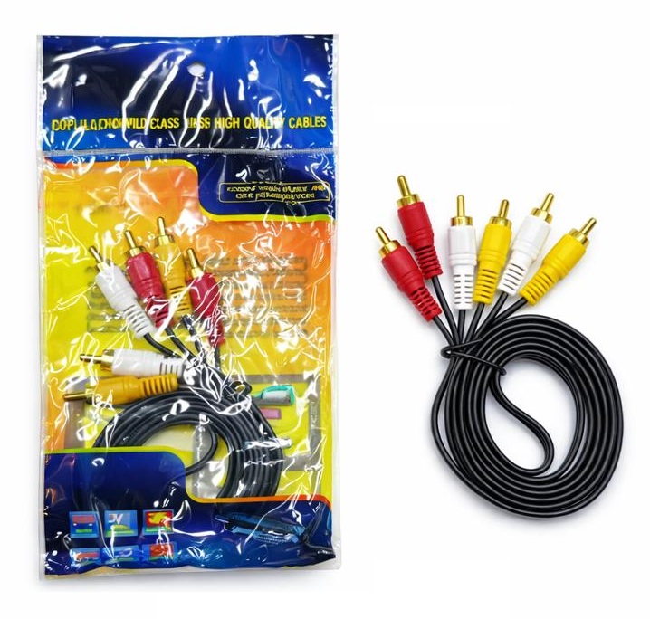 CABLE AUDIO Y VIDEO 3X3 NEGRO 1.5M