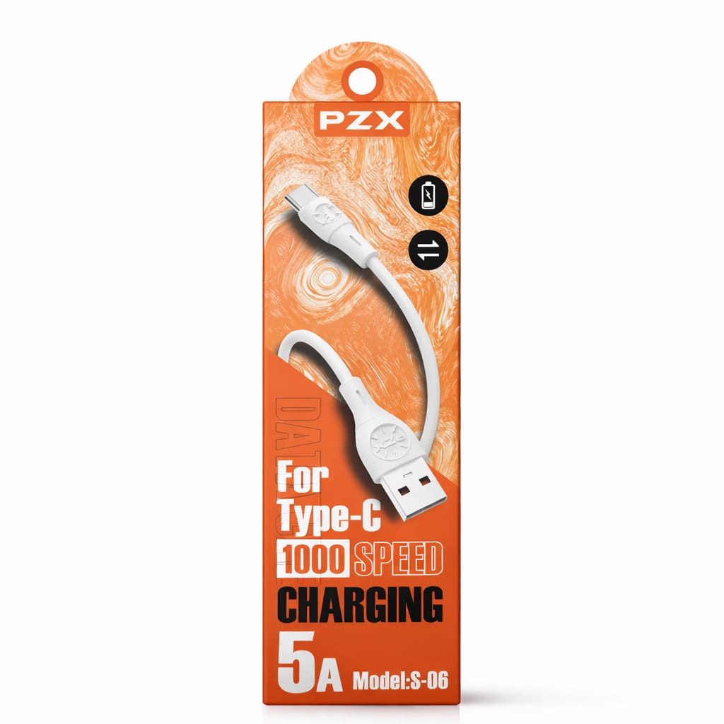 PZX Cable S06 Siliconado 5A de 1m Tipo USB-C
