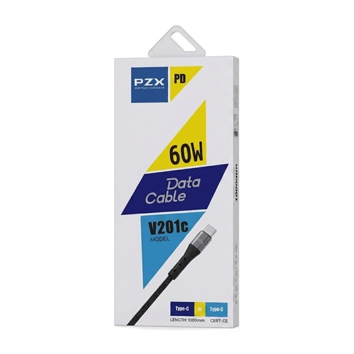 [TN] PZX Cable V201C Carga Rapida Nylon Acordonado 6A de 1m Tipo C-C