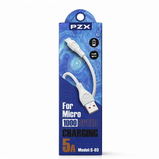 [TN] PZX Cable S03 Siliconado 5A de 1m Tipo V8