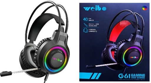 [TN] DIADEMA WEIBO GAMER 2 PLUG + USB (G61)