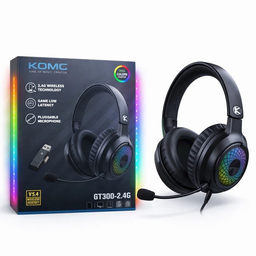 [TN] KOMC Headphone Gaming GT300  Inalambrico USB/C/BLUETOOTH  V5.4 (PS3,PS4,PS5,SWITCH)