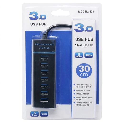 [TN] Adaptador HUB USB a USB 3.0 x7 (30cm)