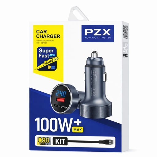 [TN] PZX Plugin Carro KIT C968 USB/C Ultra Fast Charging 100W+Cable Tipo C