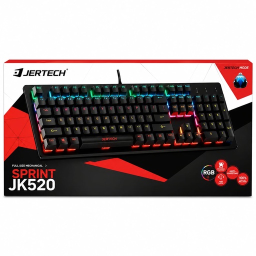 [TN] JERTECH Teclado Gaming Alambrico USB JK520 SPRINT Mecanico (Switch Azul)