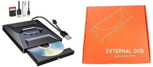 [TN] Unidad Quemadora Externa DVD 5en1 Velocidad 3.0 USB/TIPO C
