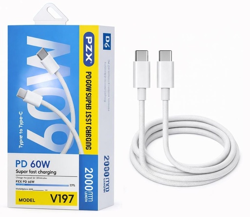 [TN] CABLE PZX 60W TIPO C A TIPO C 2M (V197)