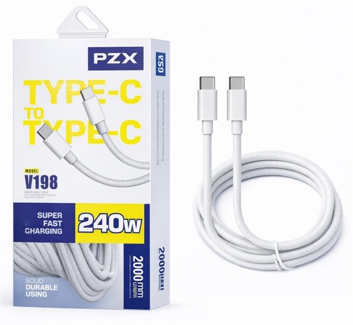 [TN] CABLE PZX TIPO 240W TIPO C A TIPO C 2M (V198)