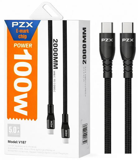[TN] CABLE PZX 100W TIPO C A TIPO C 2M (V187)