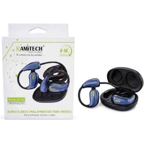 [TN] RAMITECH Earphones Wireless RAM-YC45 Gamer/Deportivo/Bajos (8-10hr)