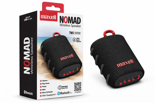 [TN] MAXELL Parlante Bluetooth BT-NOMAD 10m Alcance Proteccion IPX5 (15hr)  