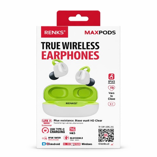 [TN] MAXELL Earphone Wireless EB-BTMXDUO Gamer/Deportivo/Ultra Bajos (7hr)