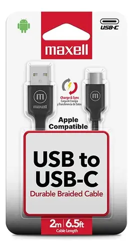 [TN] MAXELL Cable USB a Tipo C Trenzado 2m (BRACB-2M)