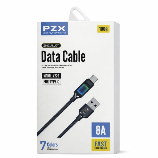 [TN] PZX Cable V229 Fast Charging Guaya 8A de 1m Tipo C